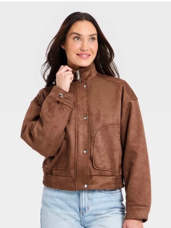 Universal Thread Jackets & Blazers - Universal Thread Women’s Faux Suede Bomber Jacket - Brown Size XXL NWOT